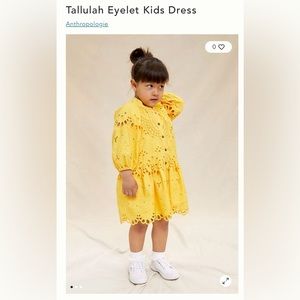 Anthropologie Kids 💛 Tallulah Eyelet Dress 💛 size 7/8